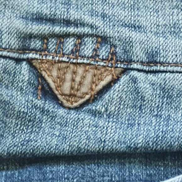 Jou Jou Skirt Women 30W (9/10) Stud Button Embellished Midi Denim Jean Whisker - Picture 3 of 15